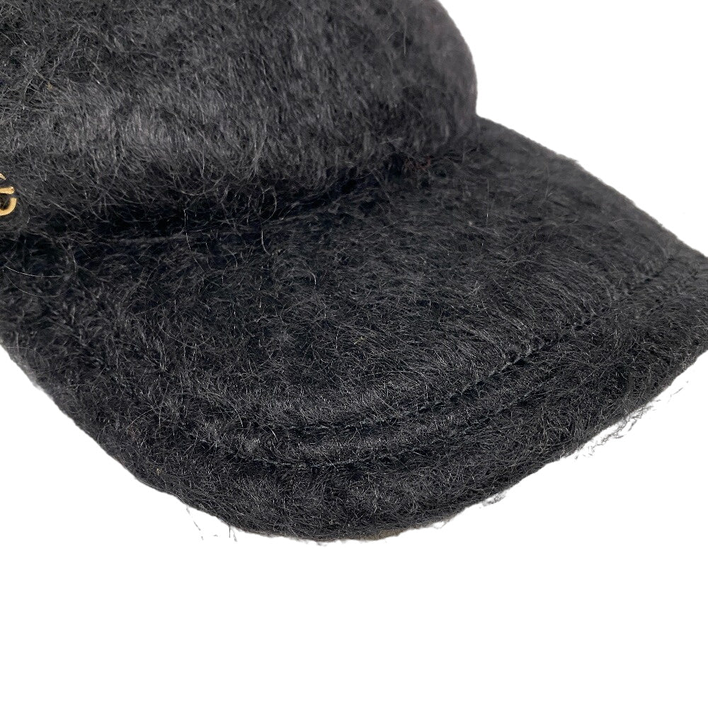 GUCCI cap 729349 wool black Baseball cap Double G Women(Unisex) L 58cm Used Authentic