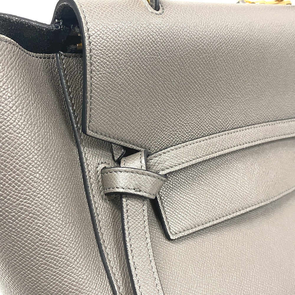 CELINE Handbag leather gray 2WAY Belt bag mini Women Used Authentic