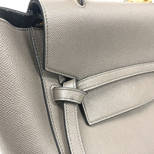 CELINE Handbag leather gray 2WAY Belt bag mini Women Used Authentic