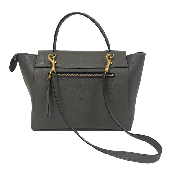 CELINE Handbag leather gray 2WAY Belt bag mini Women Used Authentic