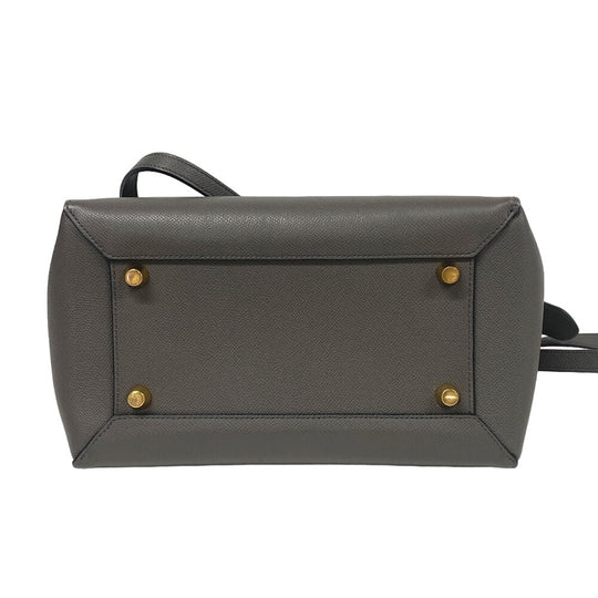 CELINE Handbag leather gray 2WAY Belt bag mini Women Used Authentic
