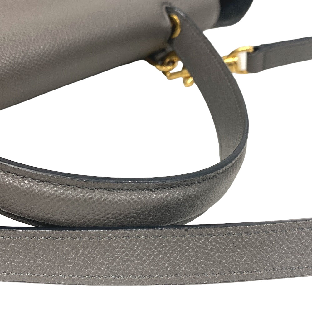 CELINE Handbag leather gray 2WAY Belt bag mini Women Used Authentic