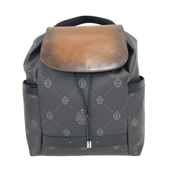 Berluti Backpack PVC, Leather black Hiker mens Used Authentic
