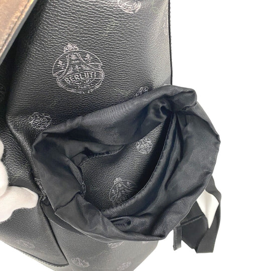 Berluti Backpack PVC, Leather black Hiker mens Used Authentic