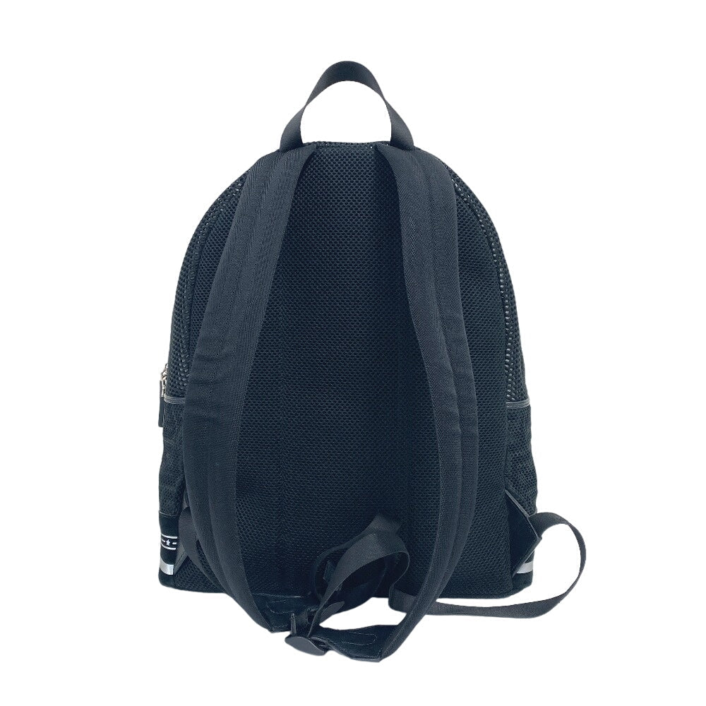 FENDI Backpack 7VZ042 Polyester, Leather black mesh Zucca mens(Unisex) Used Authentic
