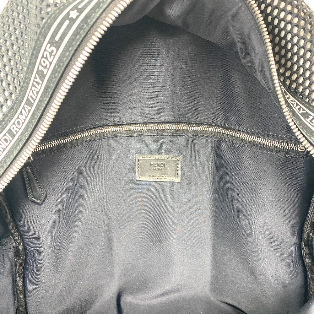 FENDI Backpack 7VZ042 Polyester, Leather black mesh Zucca mens(Unisex) Used Authentic