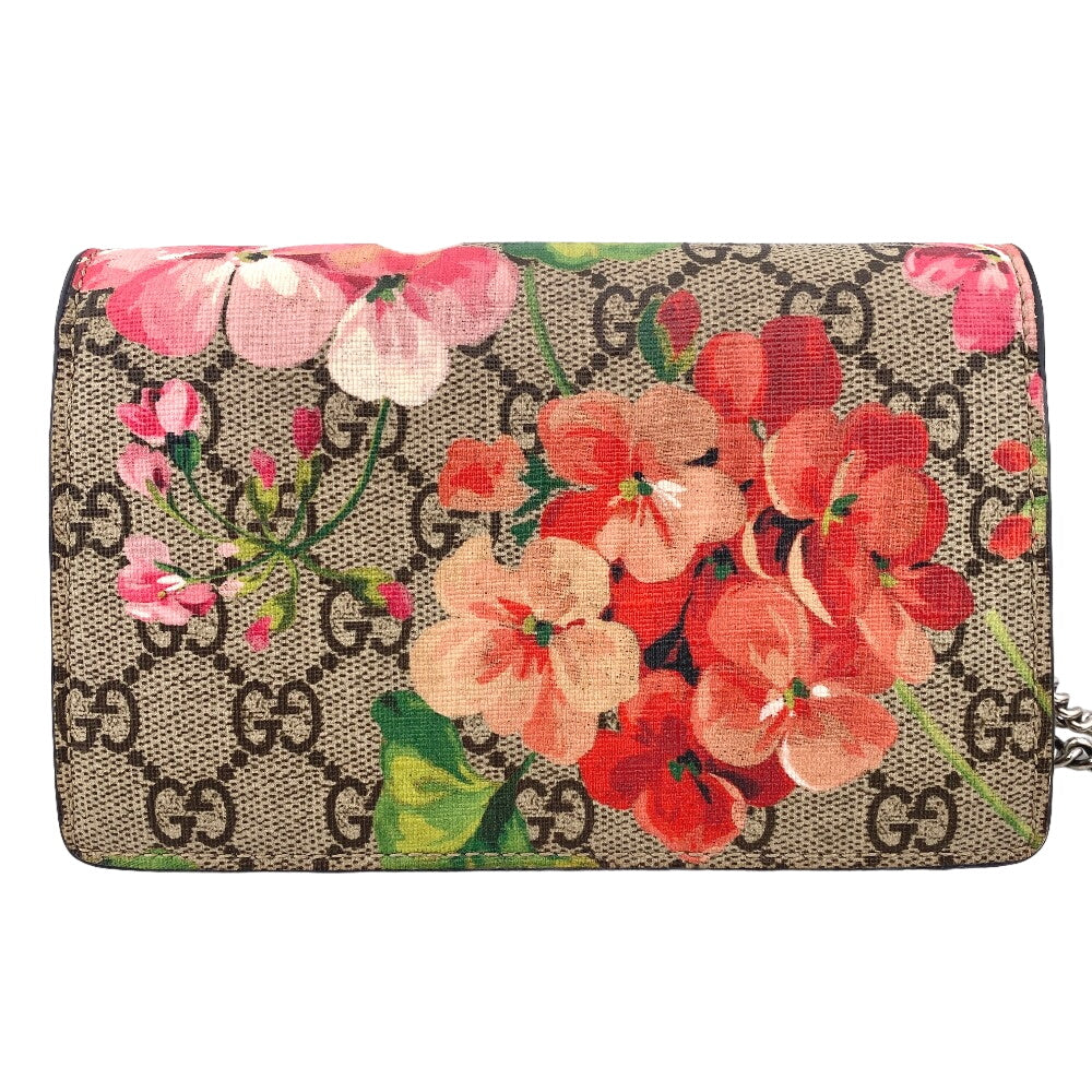 GUCCI Shoulder Bag 476432 PVC, suede Red ChainShoulder GG Blooms Women Used Authentic