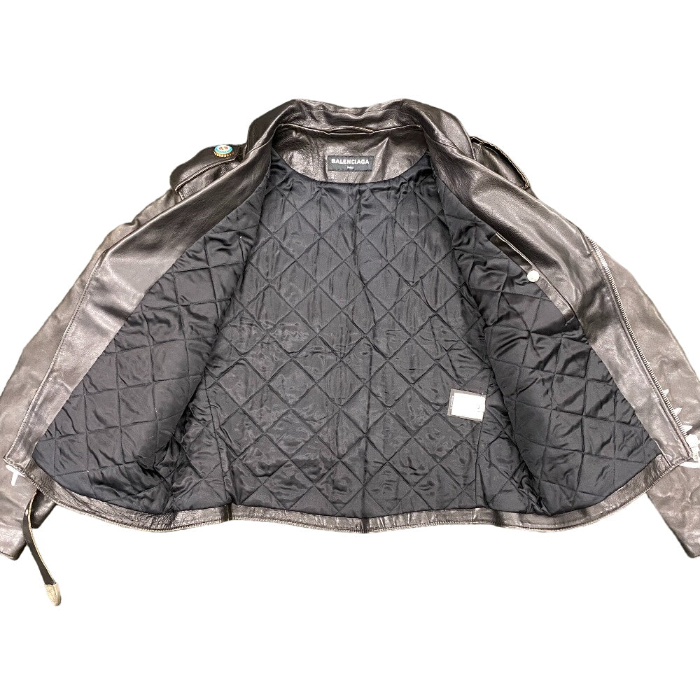 BALENCIAGA tailored jacket Leather, Polyester black 44 mens 44 Used Authentic