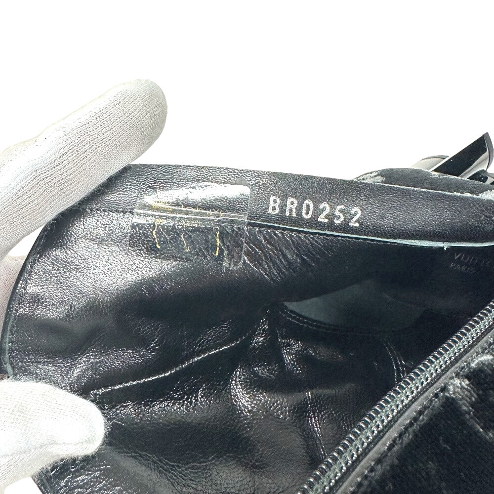 LOUIS VUITTON boots velvet black Monogram Silhouette line 36 1/2
