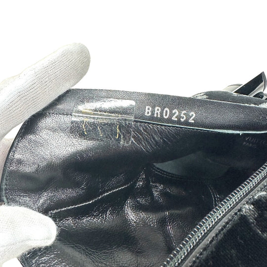 LOUIS VUITTON boots velvet black Monogram Silhouette line 36 1/2