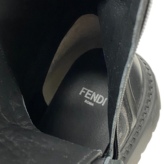 FENDI boots canvas black Short Boots Biker Boots Domino Women 38 Used Authentic
