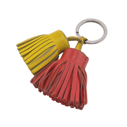 HERMES charm leather Red Carmen Unodos Anyo Miro Women Used Authentic