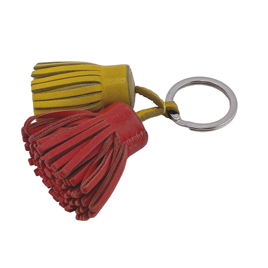 HERMES charm leather Red Carmen Unodos Anyo Miro Women Used Authentic