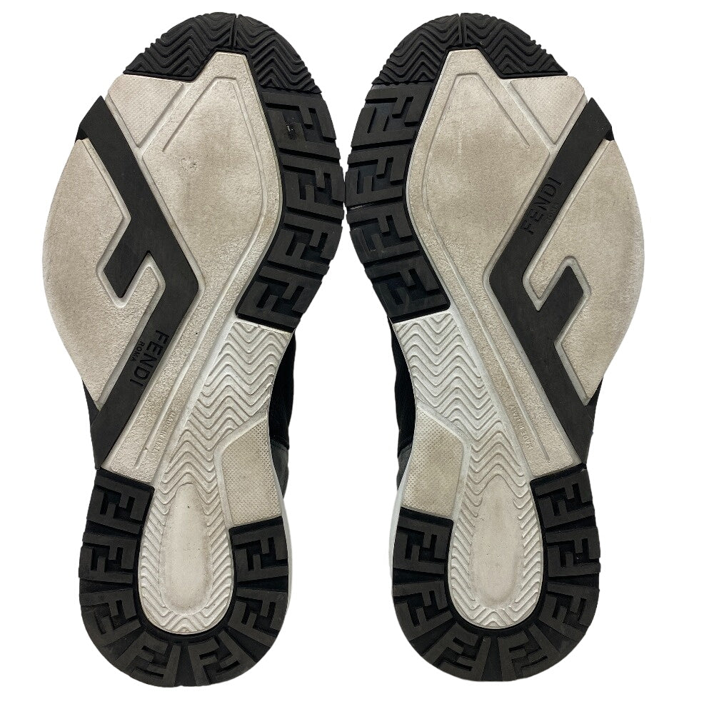 FENDI sneakers Fabric, Leather black flow 9