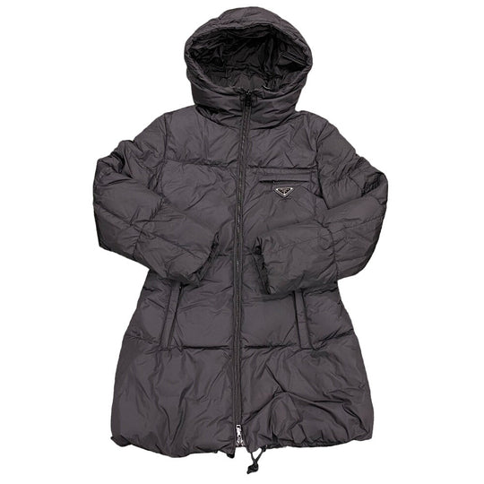 PRADA Down jacket 29F430 Nylon black 21 years 38 Triangle logo Women 38 Used Authentic