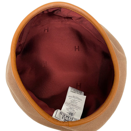 HERMES beret Brown diamond Brown Serie Women(Unisex) 57 Used Authentic