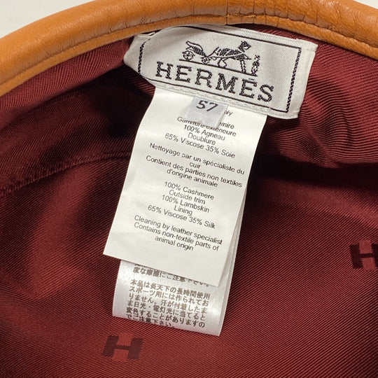HERMES beret Brown diamond Brown Serie Women(Unisex) 57 Used Authentic