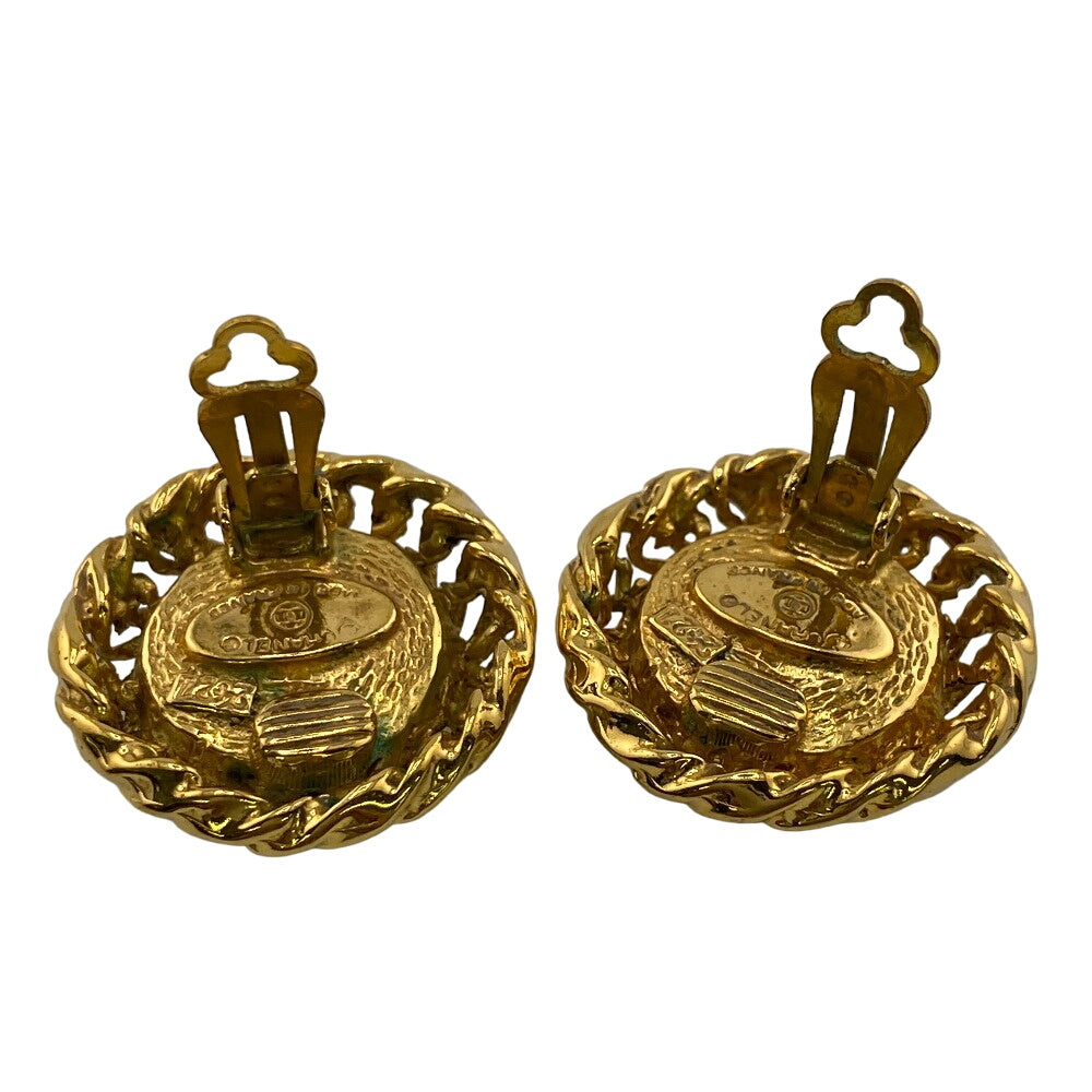 CHANEL Earring Gold Plated gold Fake pearl Women Used Authentic