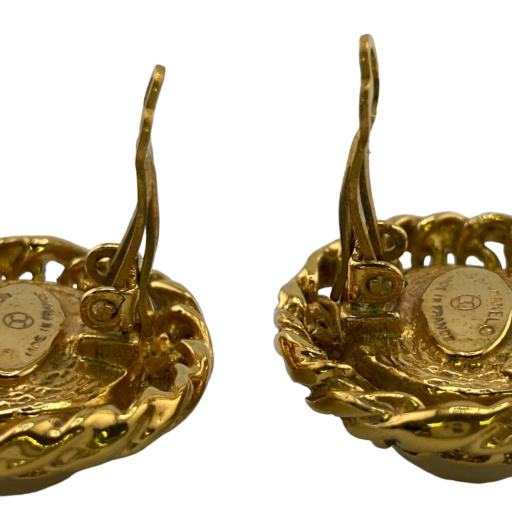 CHANEL Earring Gold Plated gold Fake pearl Women Used Authentic