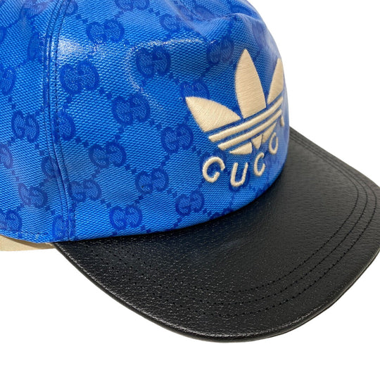 GUCCI cap 724833 4HAUU cotton blue Adidas XL 60 polyamide mens XL 60cm Used Authentic
