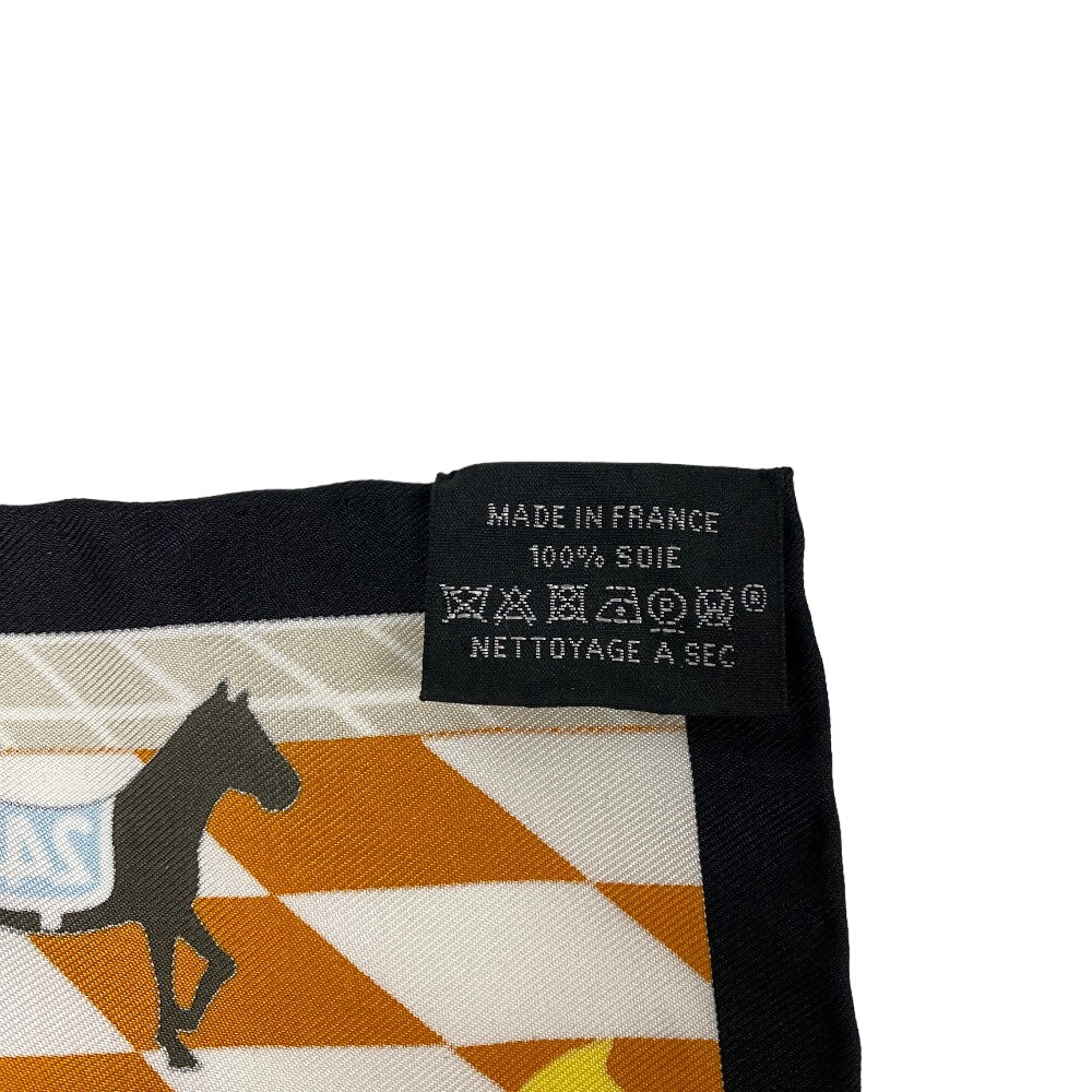 HERMES scarf silk multicolor Carre45 Gavroche Horse Club Detail Women Used Authentic