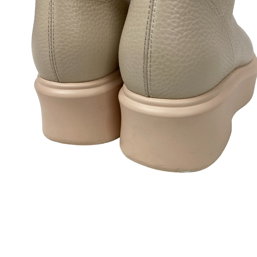 THE ROW boots leather Ivory short boots Front zip Women 36 Used Authentic