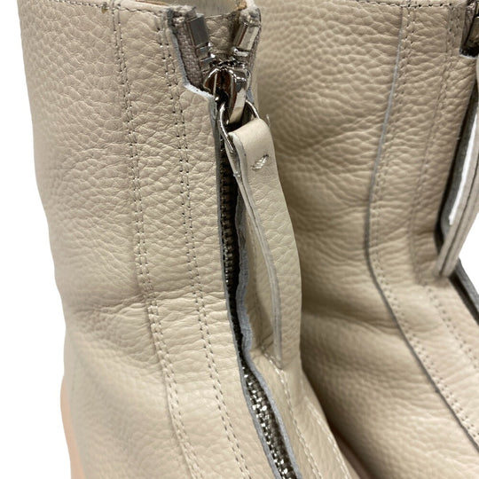 THE ROW boots leather Ivory short boots Front zip Women 36 Used Authentic
