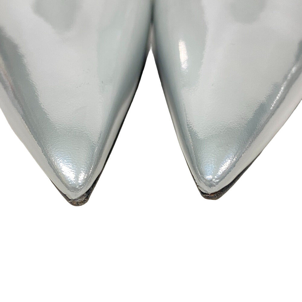 BOTTEGAVENETA Mule Patent leather Silver Wedge heel Laminated leather Rocket Women 37 Used Authentic