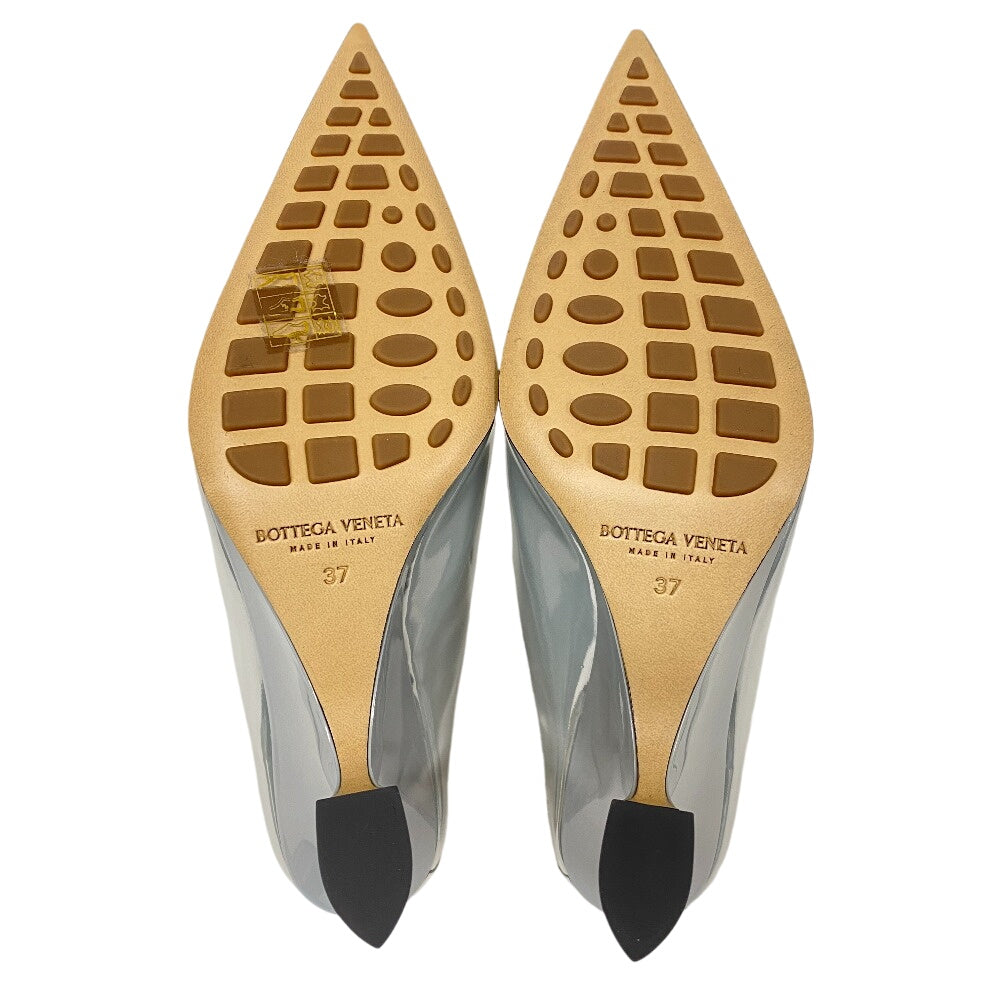 BOTTEGAVENETA Mule Patent leather Silver Wedge heel Laminated leather Rocket Women 37 Used Authentic