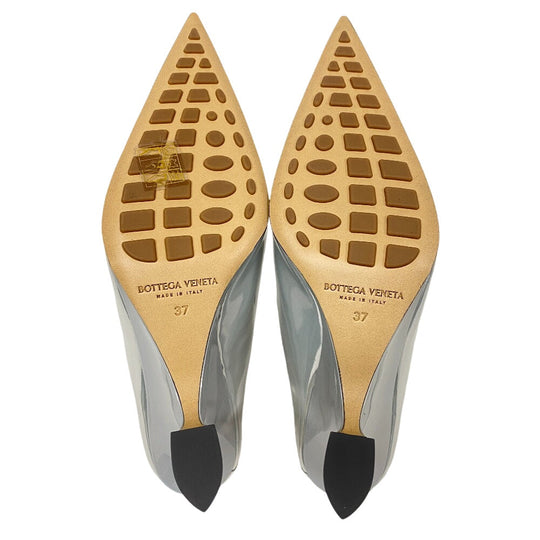BOTTEGAVENETA Mule Patent leather Silver Wedge heel Laminated leather Rocket Women 37 Used Authentic