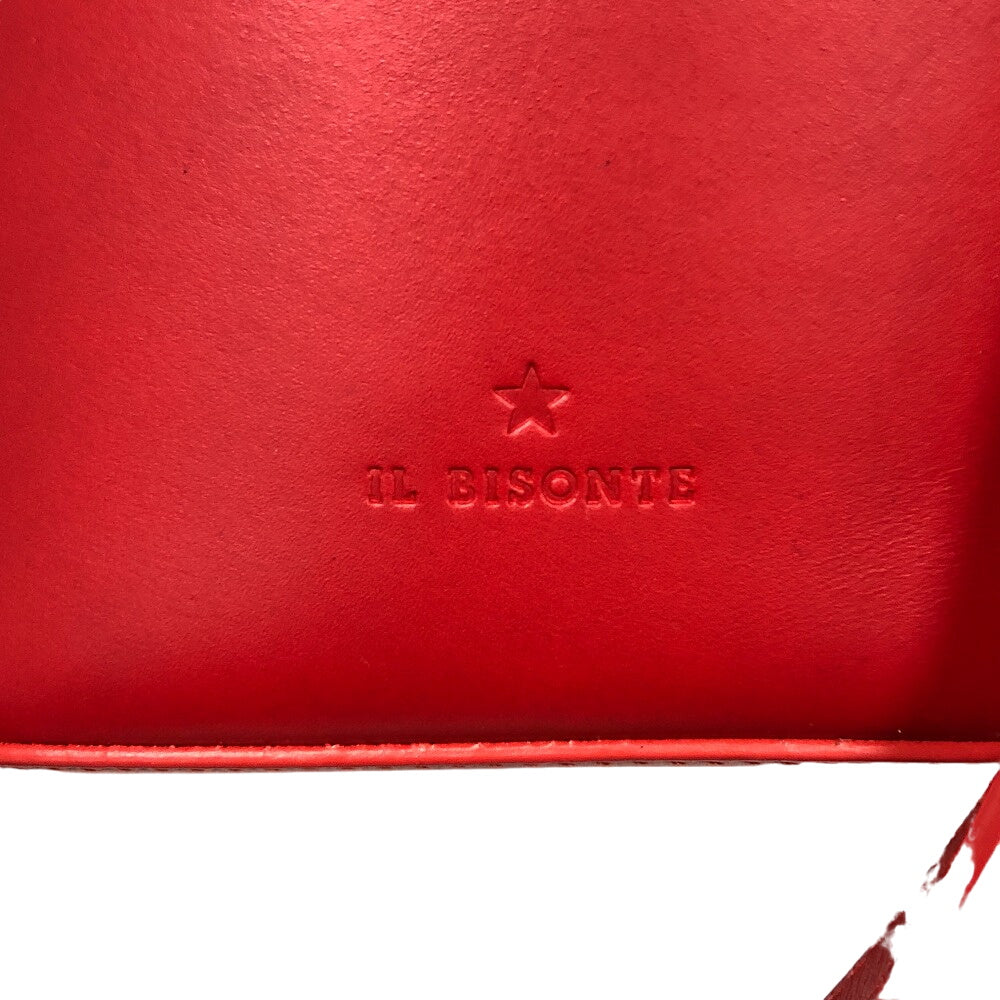 IL BISONTE Shoulder Bag leather Red Women Used Authentic