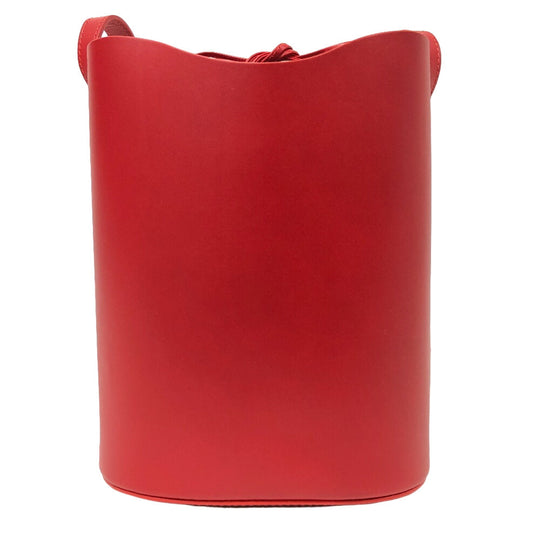 IL BISONTE Shoulder Bag leather Red Women Used Authentic
