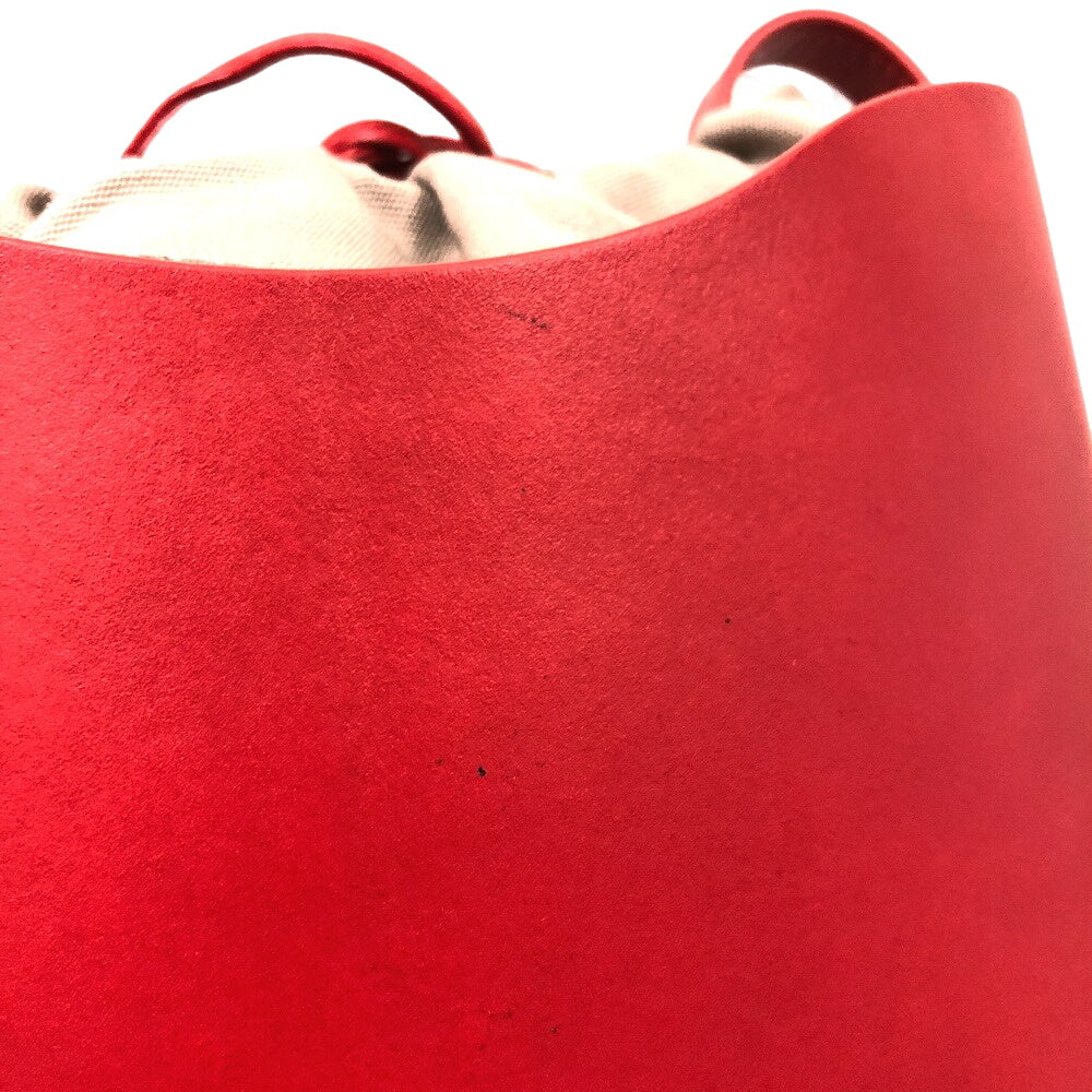 IL BISONTE Shoulder Bag leather Red Women Used Authentic