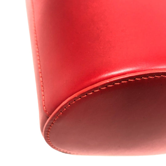 IL BISONTE Shoulder Bag leather Red Women Used Authentic