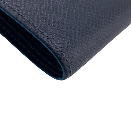 LOUIS VUITTON Bill Compartment M30381 leather Navy Taiga Portefeuille Multripru mens Used Authentic
