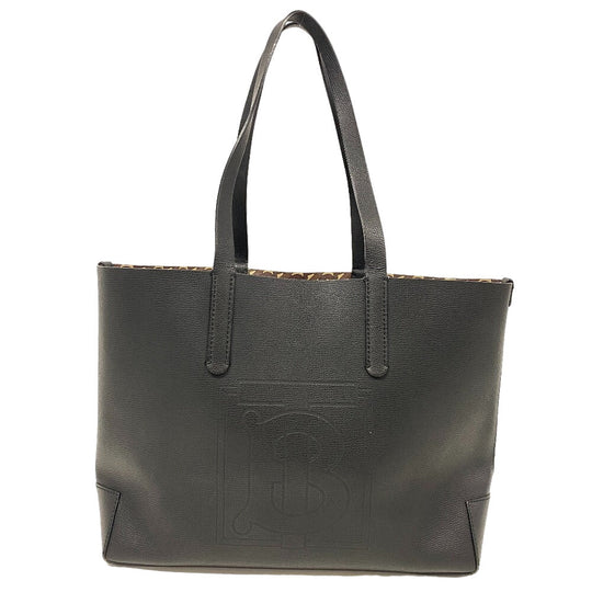 THOMAS BURBERRY Tote Bag PVC, Leather black TB unisex(Unisex) Used Authentic