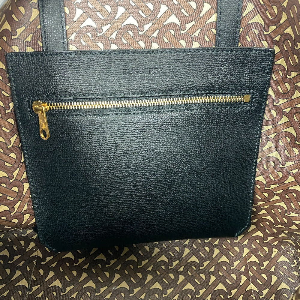 THOMAS BURBERRY Tote Bag PVC, Leather black TB unisex(Unisex) Used Authentic