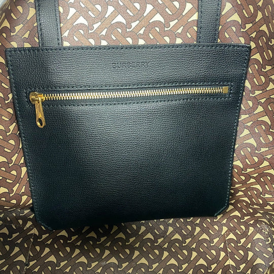 THOMAS BURBERRY Tote Bag PVC, Leather black TB unisex(Unisex) Used Authentic