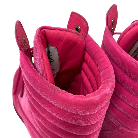 JIMMY CHOO boots leather pink Timberland Short Boots JC logo Women 8.5 Used Authentic