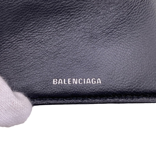 BALENCIAGA Tri-fold wallet 593813 leather black Every day Women(unisex) Used Authentic