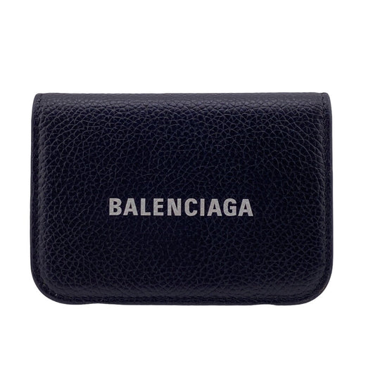 BALENCIAGA Tri-fold wallet 593813 leather black Every day Women(unisex) Used Authentic