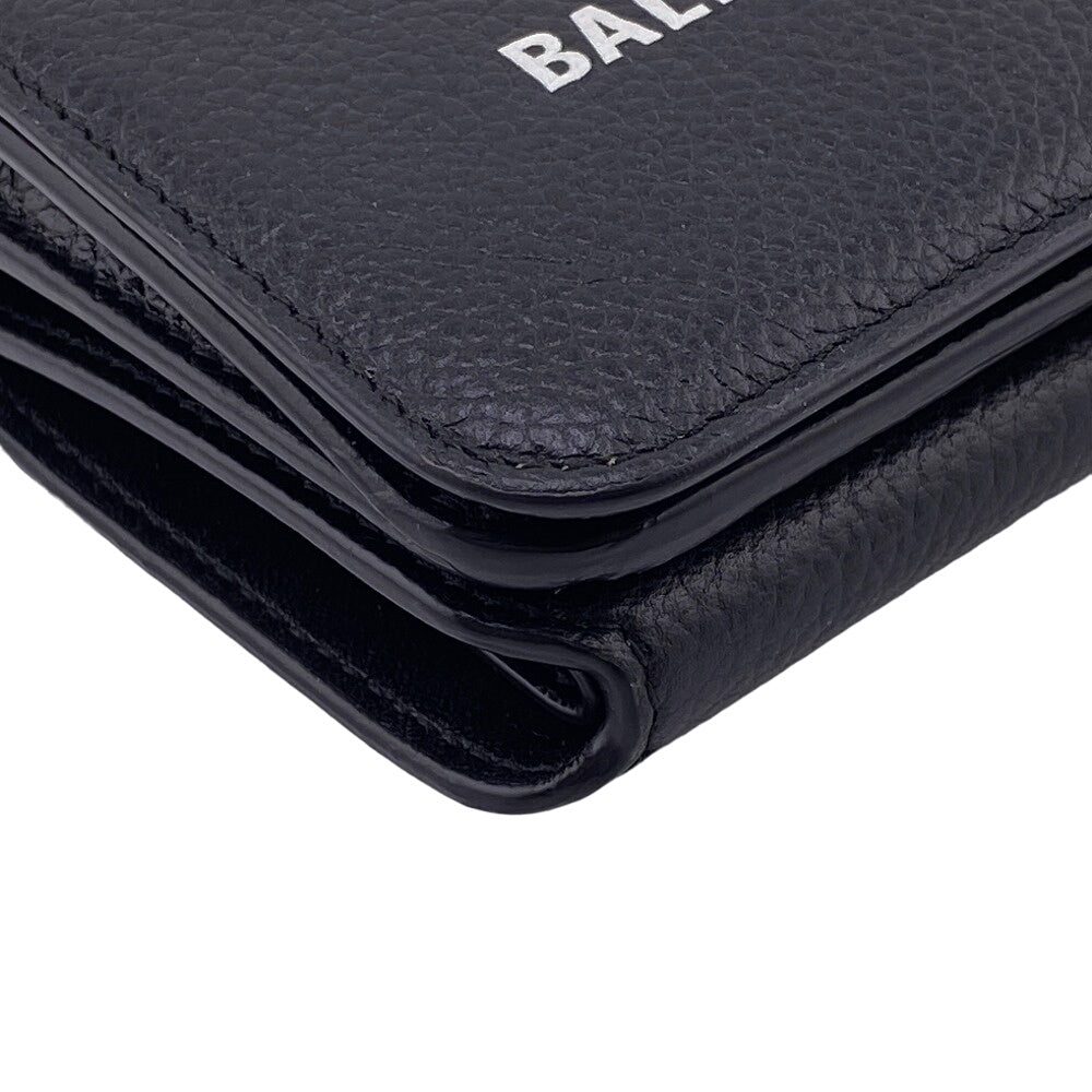 BALENCIAGA Tri-fold wallet 593813 leather black Every day Women(unisex) Used Authentic