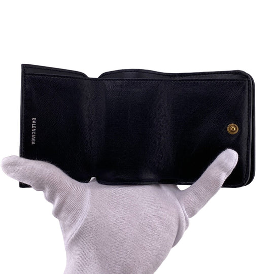 BALENCIAGA Tri-fold wallet 593813 leather black Every day Women(unisex) Used Authentic