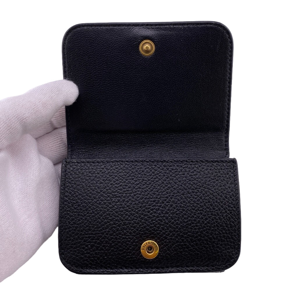 BALENCIAGA Tri-fold wallet 593813 leather black Every day Women(unisex) Used Authentic