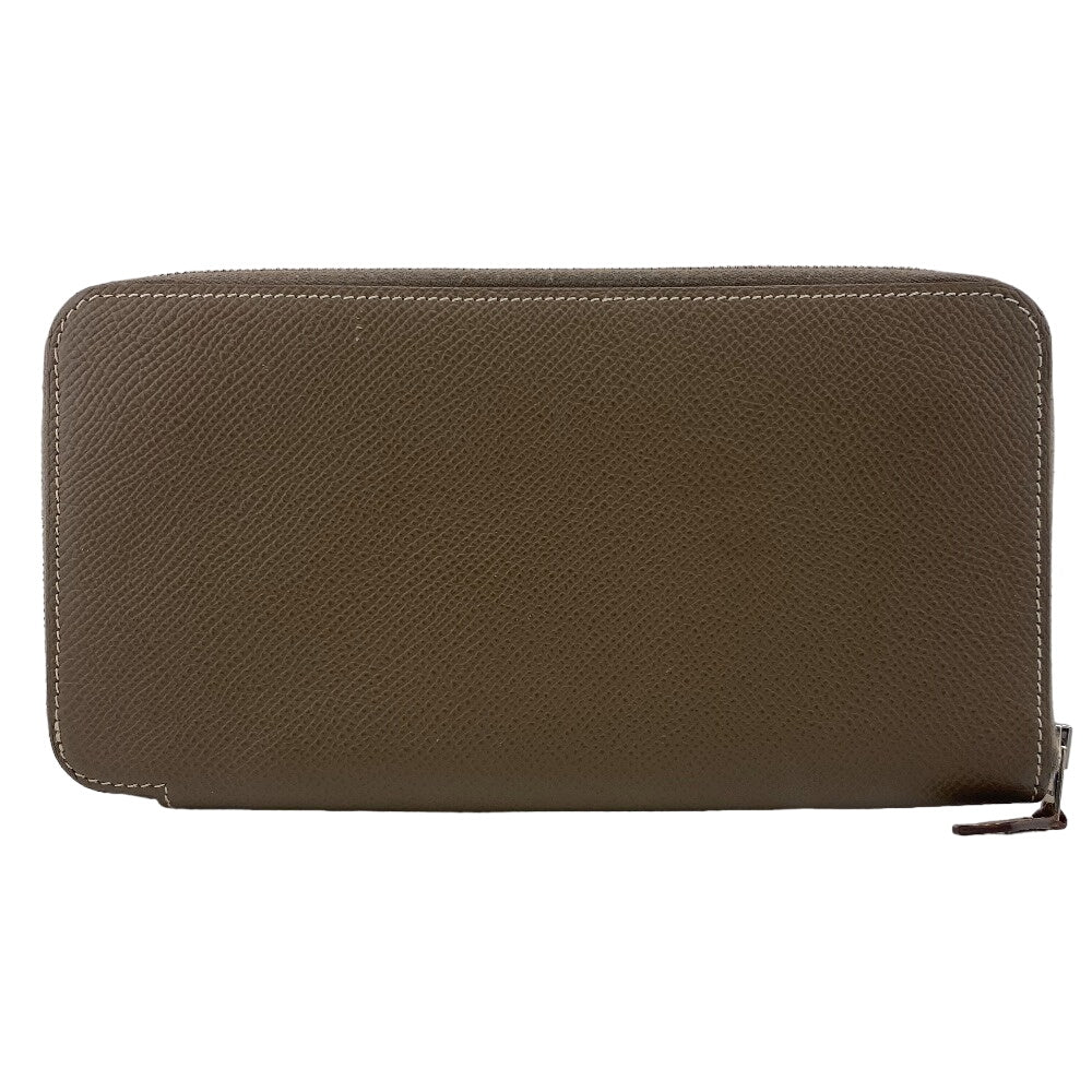 HERMES Long Wallet Purse leather beige Zip Around voepso Azap long silk in Women(Unisex) Used Authentic
