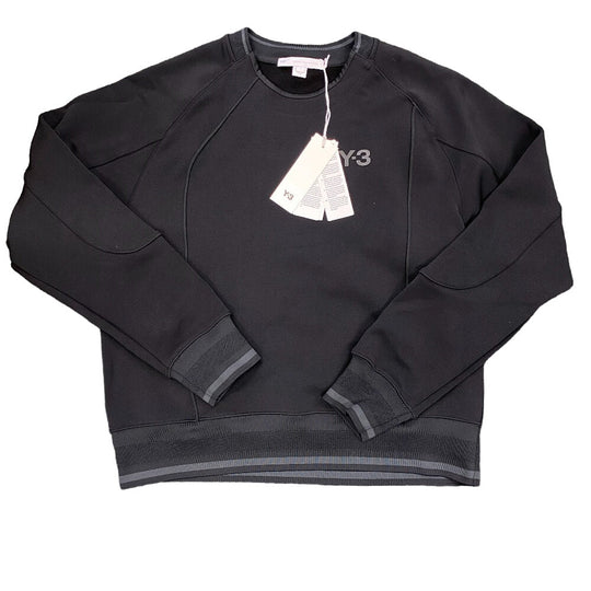 Y-3 sweat HM5036 Nylon black Sweatshirt Pullover Long sleeve LOGO CREW mens M Used Authentic