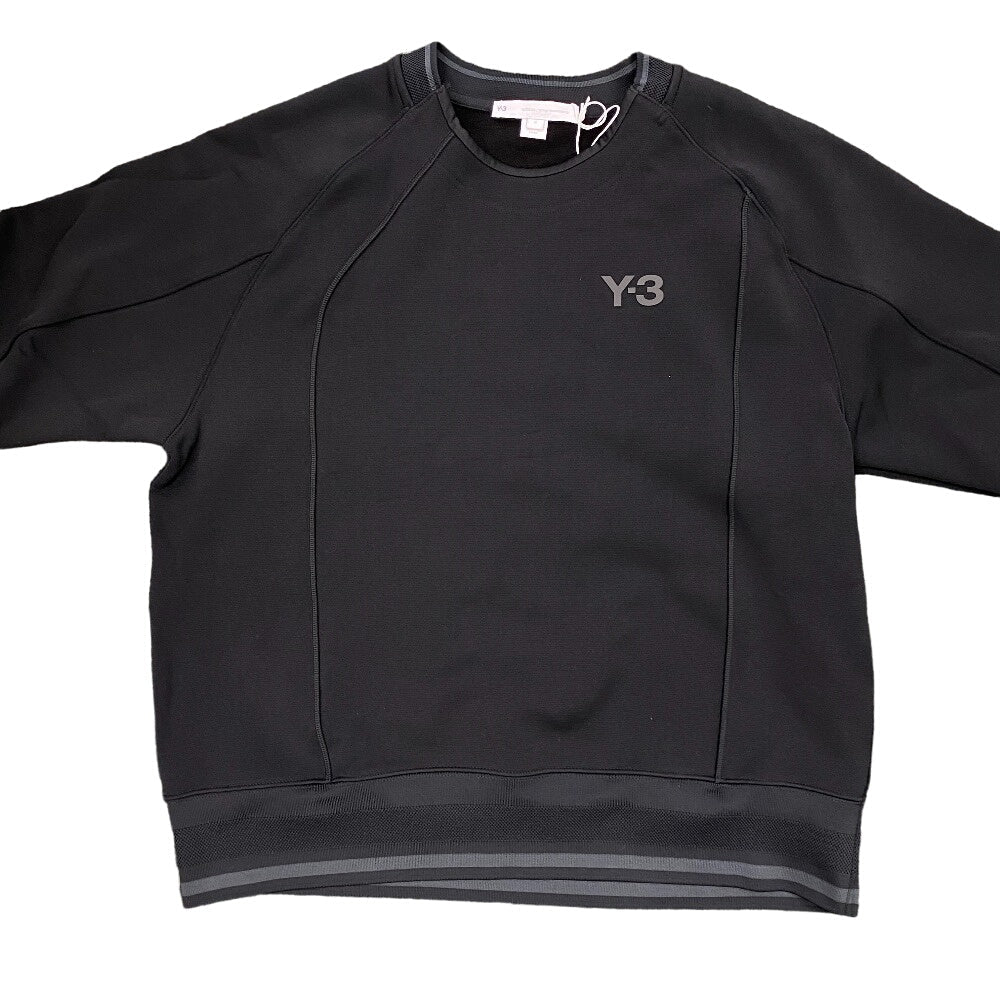 Y-3 sweat HM5036 Nylon black Sweatshirt Pullover Long sleeve LOGO CREW mens M Used Authentic