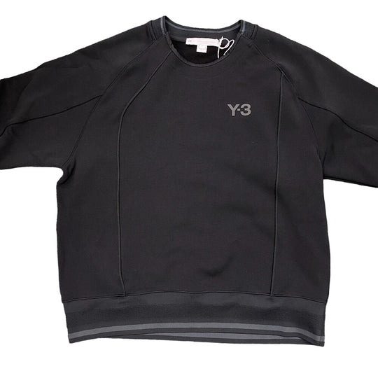 Y-3 sweat HM5036 Nylon black Sweatshirt Pullover Long sleeve LOGO CREW mens M Used Authentic