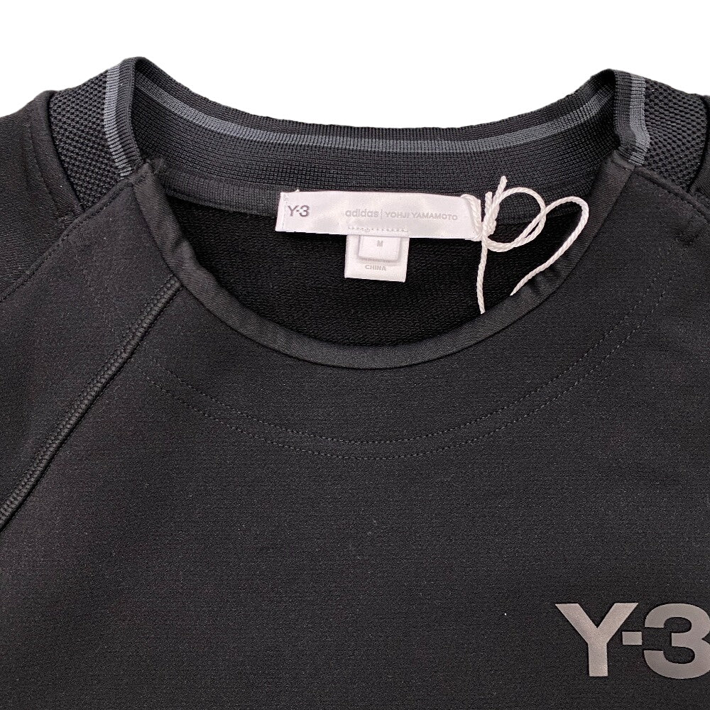 Y-3 sweat HM5036 Nylon black Sweatshirt Pullover Long sleeve LOGO CREW mens M Used Authentic