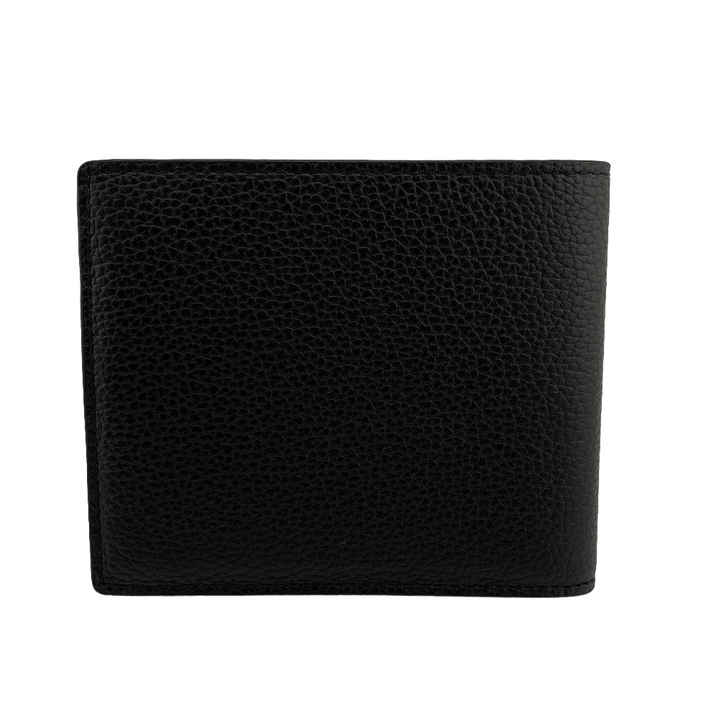 MCM Bifold Wallet MXSCATC01 leather black Bill Compartment Card Case mens Used Authentic
